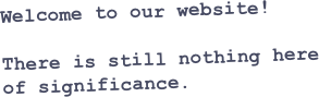 Welcome to our website!

There is still nothing here of significance.